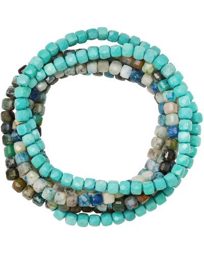 Soul Journey Jewelry Azurite Infinity Wrap Bracelet - Green