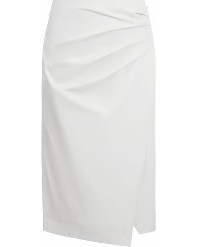 James Lakeland Neutrals Faux Leather Side Ruched Skirt Cream - White