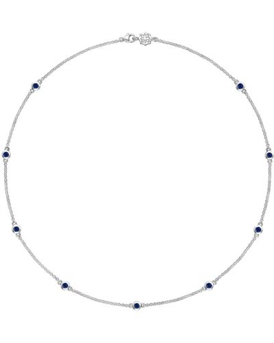 Dower & Hall Blue Sapphire Twinkle Chain Necklace In Sterling - Metallic