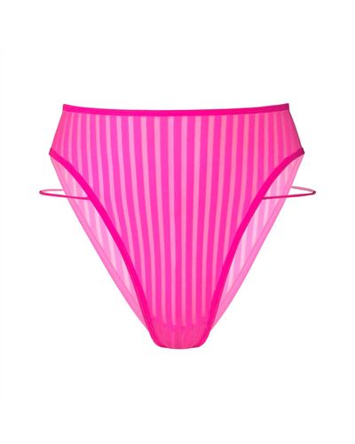 MONIQUE MORIN LINGERIE Vertigo High Leg Panty Neon Pink