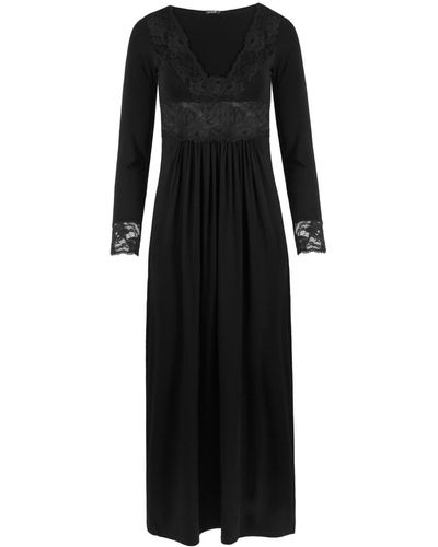 Oh!Zuza Maxi Viscose Nightgown - Black