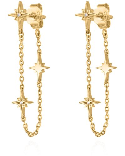 Luna Charles Savannah Star Drop Chain Earrings - Metallic