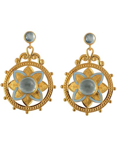 Emma Chapman Jewels Bali Aquamarine Drop Earrings - Metallic