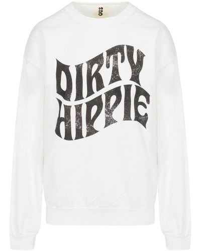 Meghan Fabulous Dirty Hippie Sweatshirt - White