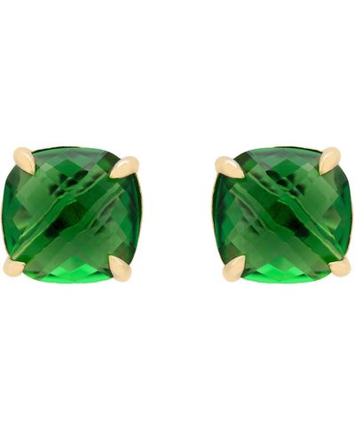 LÁTELITA London Empress Gemstone Stud Earrings Gold Emerald - Green