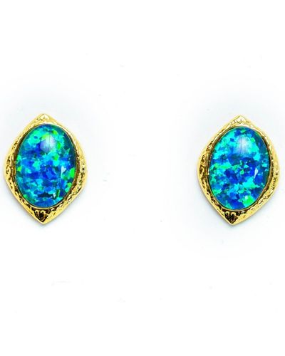 EUNOIA Jewels The Azure Earrings Opal Studs - Blue