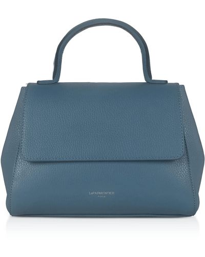 Le Parmentier Ladyfinger Top Handle Ladybag W/strap - Blue