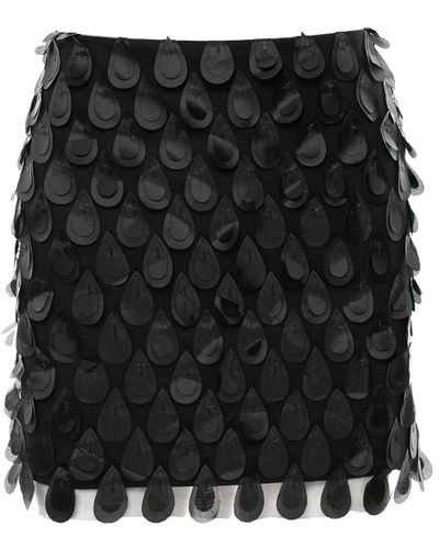 Silvia Serban 3d Application Organza Mini Skirt - Black