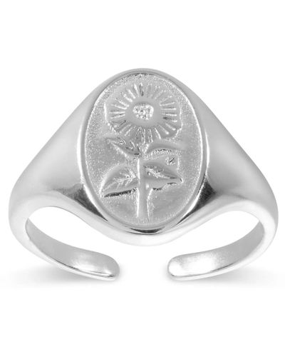 Elk & Bloom Sterling Sunflower Ring - Metallic