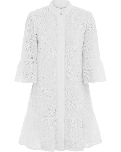 Hortons England St. Tropez Broderie Mini Dress - White