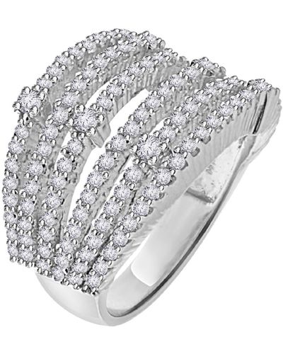 Artisan Pave Diamond 18k Solid Gold Wedding Engagement Ring Fine Jewelry - White