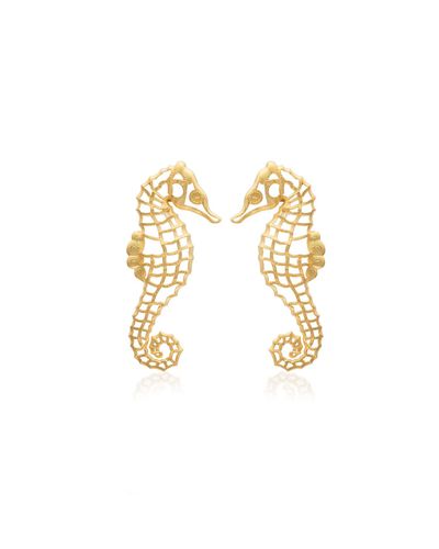 Milou Jewelry Seahorse Earrings - Metallic