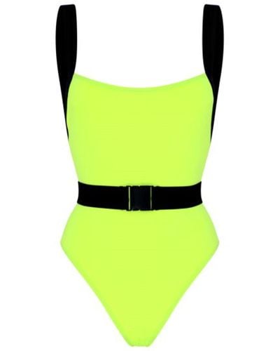 Noire Swimwear Neon Yellow Miami Swimsuit - Green