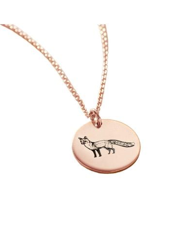 Posh Totty Designs Plated Fox Spirit Animal Necklace - Pink
