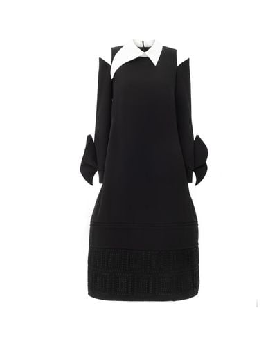 Julia Allert Designer Trapeze Dress With Unique Detailing - Black