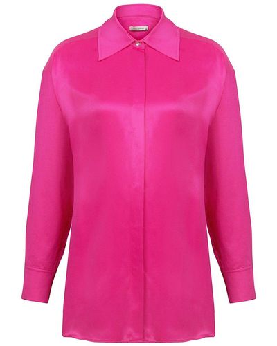 Nocturne Fuchsia Belted Shirt - Pink