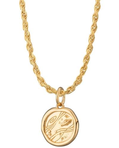 Lily Charmed Plated Manifest Trust Necklace With Twisted Rope Chain - Metallic
