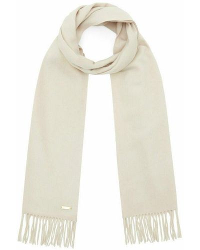 Hortons England Bibury Light Knit Scarf Ecru - White