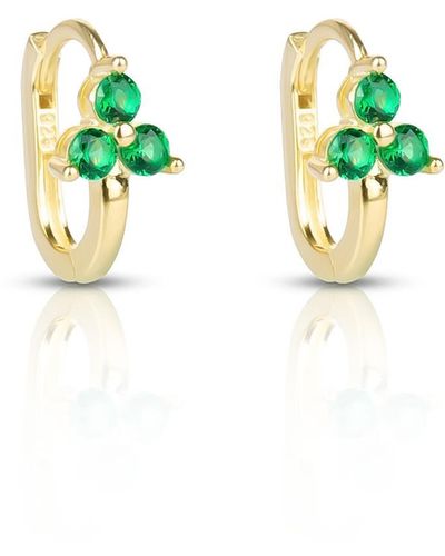 Ep Designs Mini Triple Green Stone huggie Earring
