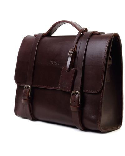 THE DUST COMPANY Leather Briefcase Havana Mod 125 - Brown