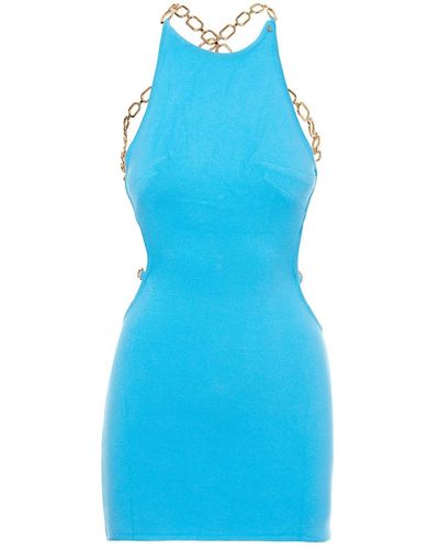 Nissa Backless Knitted Dress - Blue