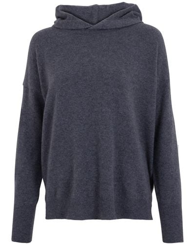 Paul James Knitwear S Cashmere Hooded Mayra Sweater - Blue