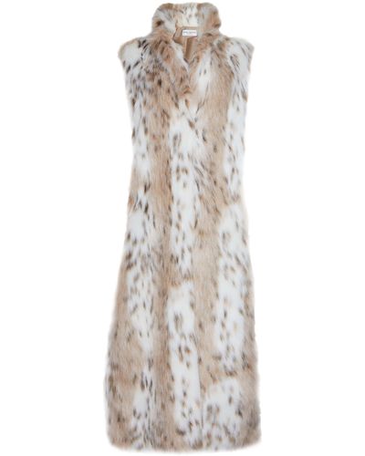 James Lakeland Lynx Long Faux Fur Gillet - White