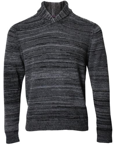 lords of harlech Sweet Shawl Neck Sweater In Charcoal - Gray