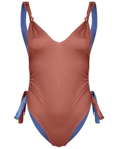 Movom Terra Side Ruched Swimsuit - Brown