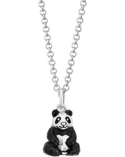 Lily Charmed Sterling Panda Necklace - Metallic