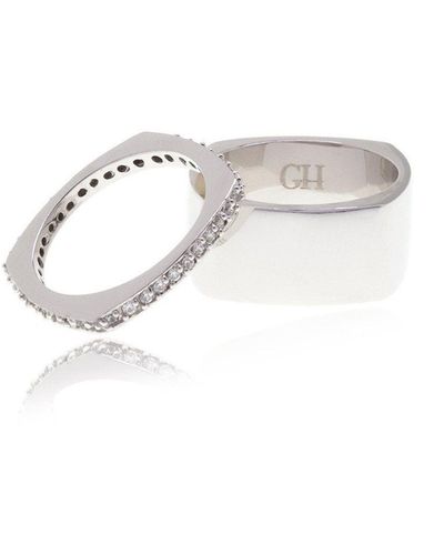 Georgina Jewelry Silver Dual Diamond Ring - White