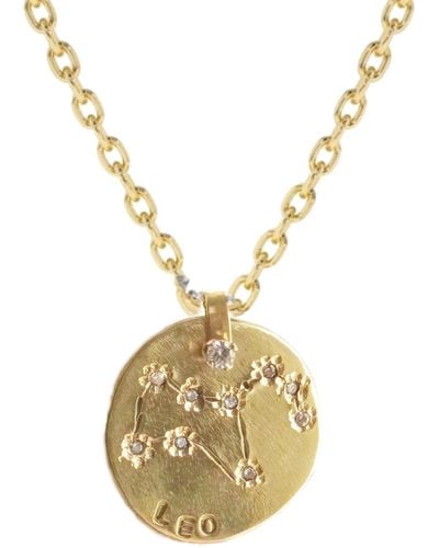 Lily Flo Jewellery Leo Diamond Medallion - Metallic