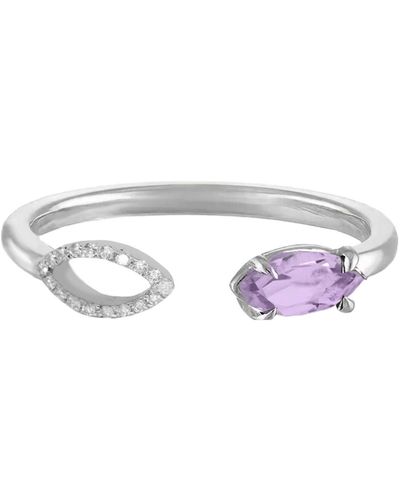 Augustine Jewels Purple Amethyst & Diamond Ring - Multicolor