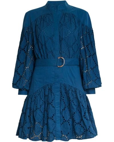 James Lakeland Broderie Anglaise Short Dress - Blue