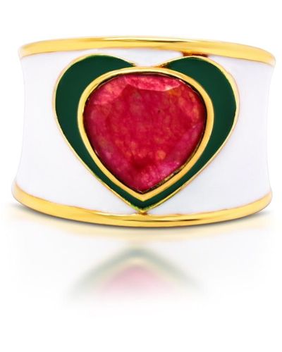 GEM BAZAAR Love Heart Ring In - Red