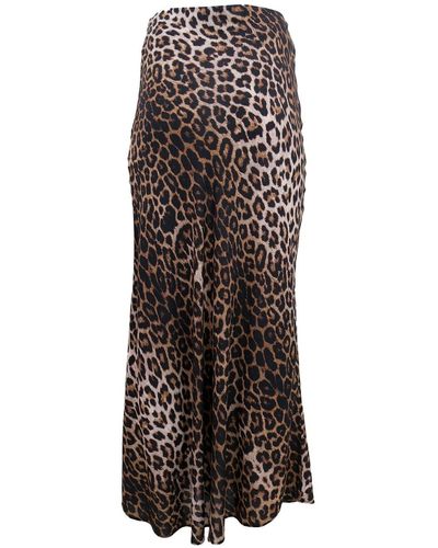 Theo the Label Neutrals Kores Leopard Skirt - Brown