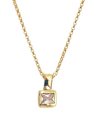 Lily Flo Jewellery Emerald Cut Diamond Necklace - Metallic