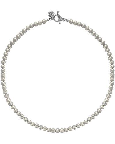 Dower & Hall Medium Dove Freshwater Pearl Necklace - Metallic