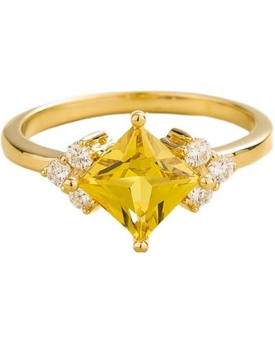 Juvetti Amore Ring In Yellow Sapphire & Diamond