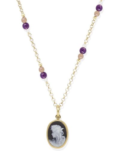 Vintouch Italy Little Lovelies Gold-plated Cameo Necklace - Black