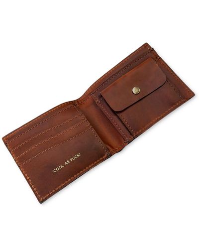 VIDA VIDA Leather Card & Coin Wallet - Brown