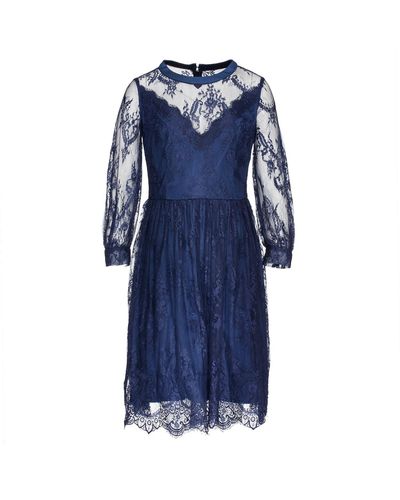 Smart and Joy All Over Lace Dress - Blue
