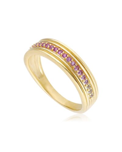 Gemondo Caruso Pink & White Sapphire Gradient Ring - Metallic