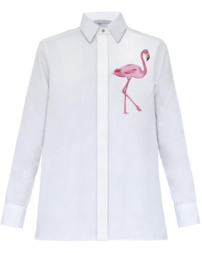 My Pair Of Jeans Flamy Embroidered Shirt - White