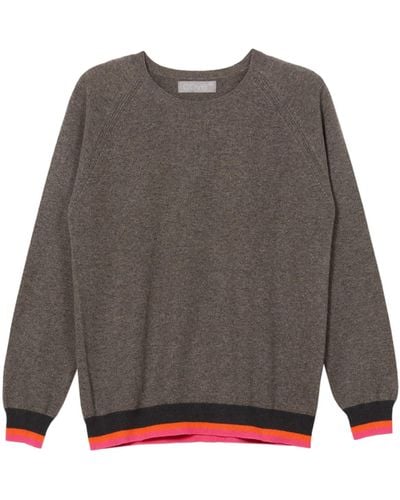 Cove Cecilia Otter & Neon Cashmere Sweater - Gray