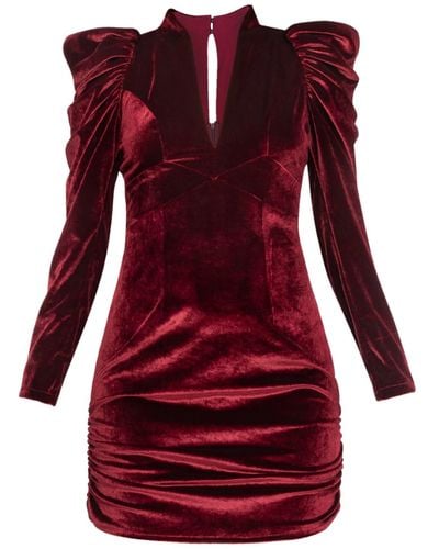 Angelika Jozefczyk Velvet Burgundy Dress Diana - Red