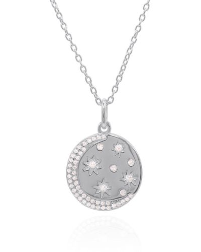 Luna Charles Sophia Starburst Moon Pendant Necklace - Metallic