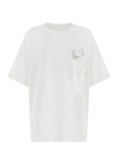 Nocturne Oversized Embroidered T-shirt - White