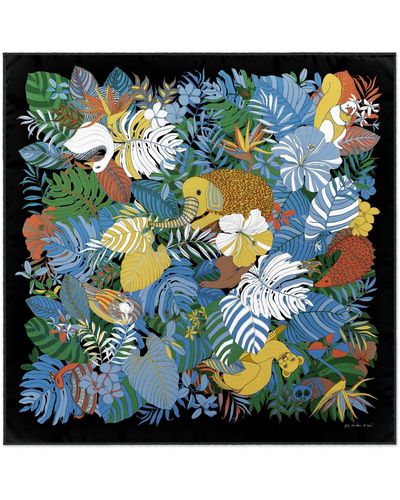 Pig, Chicken & Cow Tropical Scarf - Green