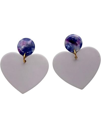 CLOSET REHAB Heart Earrings In Lilac You A Lot - Purple